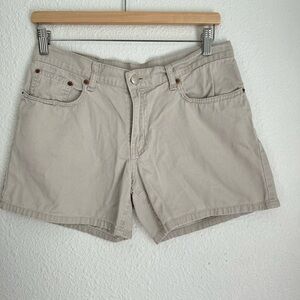 Vintage Ralph Lauren Polo Jeans khaki tan 5’ inch shorts mid rise, size 6